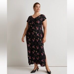 Madewell Wide V-Neck Midi Dress